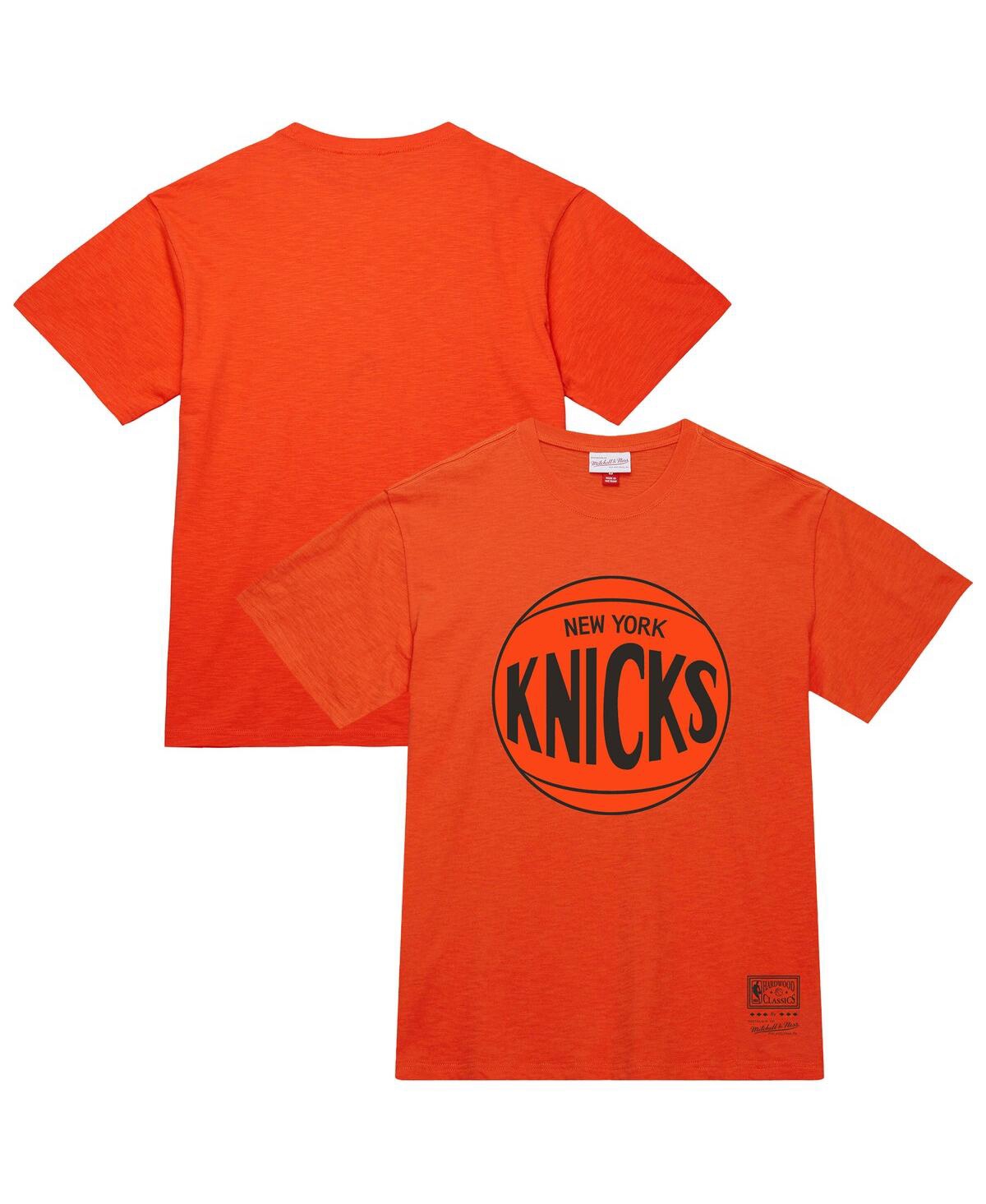 Mitchell & Ness Men's And Women's Orange New York Knicks Hardwood Classics Mvp Logo T-shirt In Orange