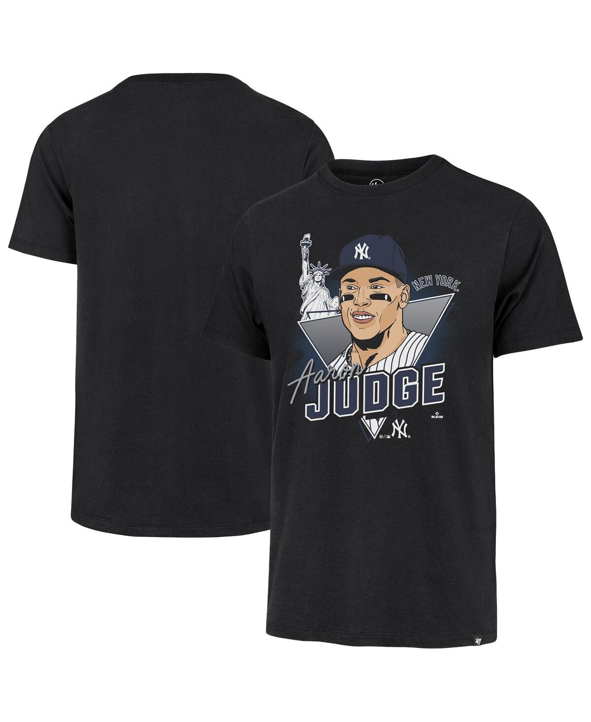 47 Brand Men's Aaron Judge Black New York Yankees Player Caricature Franklin T-shirt In Black