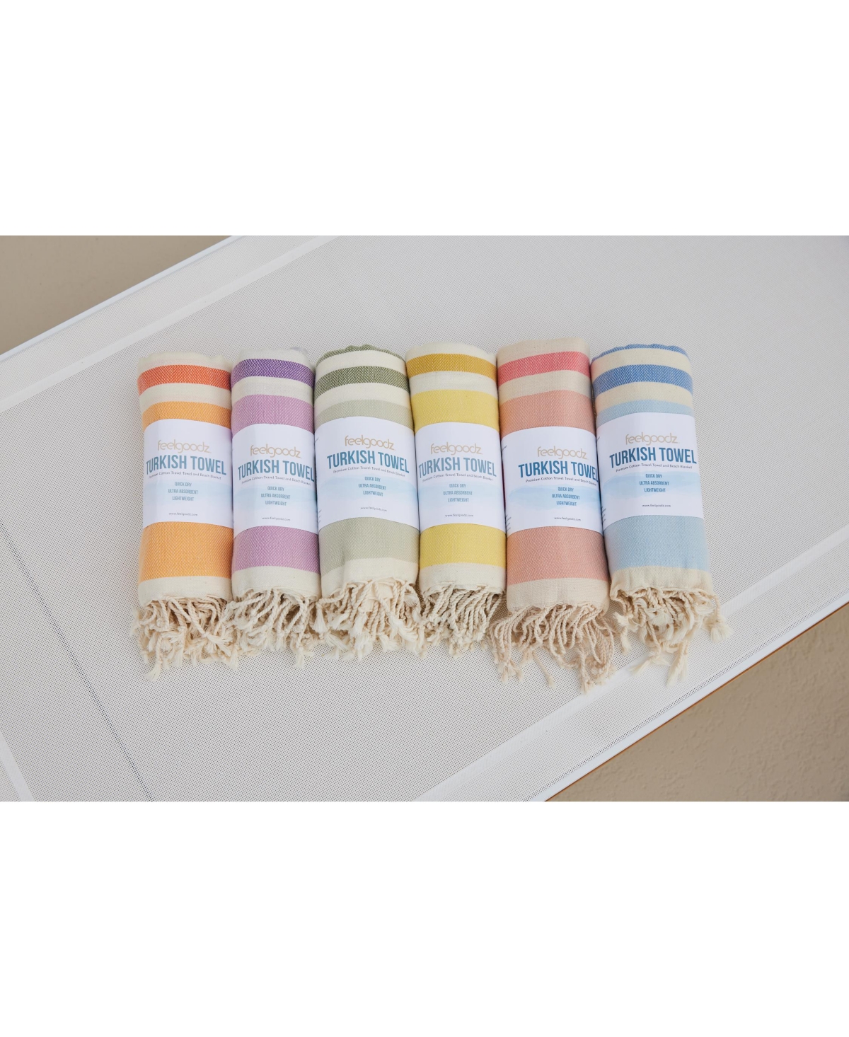 Feelgoodz Artisan Crafted Cotton Turkish Towel Beach Bath Oeko-Tex Certified
