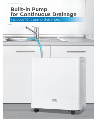 BLACK+DECKER 50-Pint Portable Dehumidifier with Built-in Pump