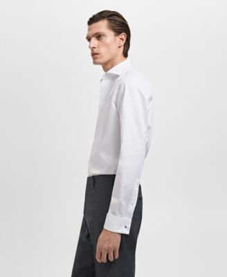 Men's Slim-Fit Twill Fabric Dress Shirt