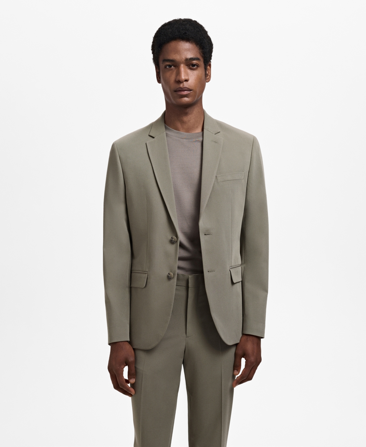 Men's Stretch-Fabric Super Slim-Fit Suit Jacket - Green