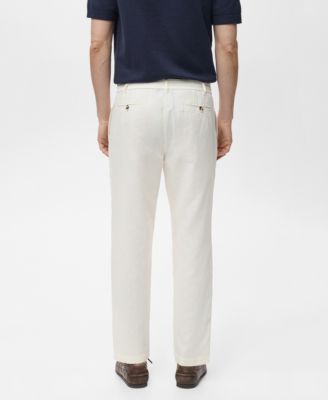 Men's Slim-Fit Drawstring Linen Pants