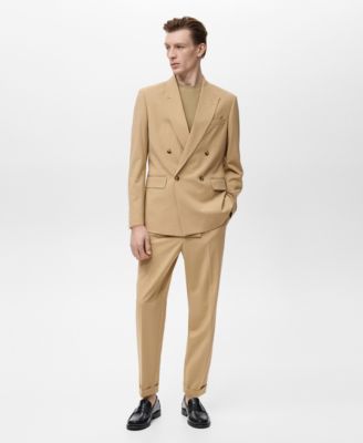 Mango Mens Regular Fit Boston Suit Separates In Nude