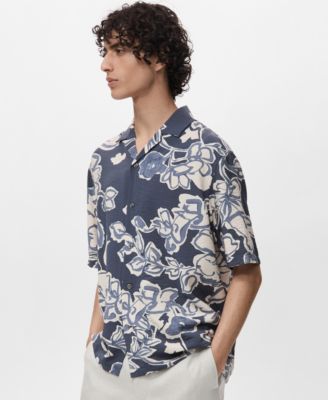 Men's Wrinkled-Effect Floral Shirt