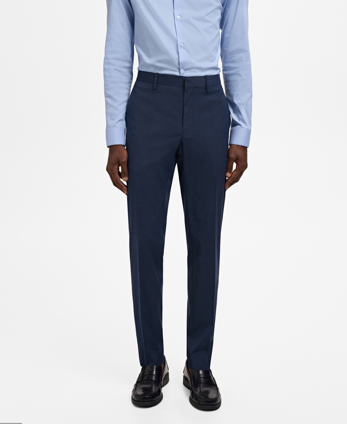 Men's Stretch Fabric Super Slim-Fit Suit Pants - Ink Blue