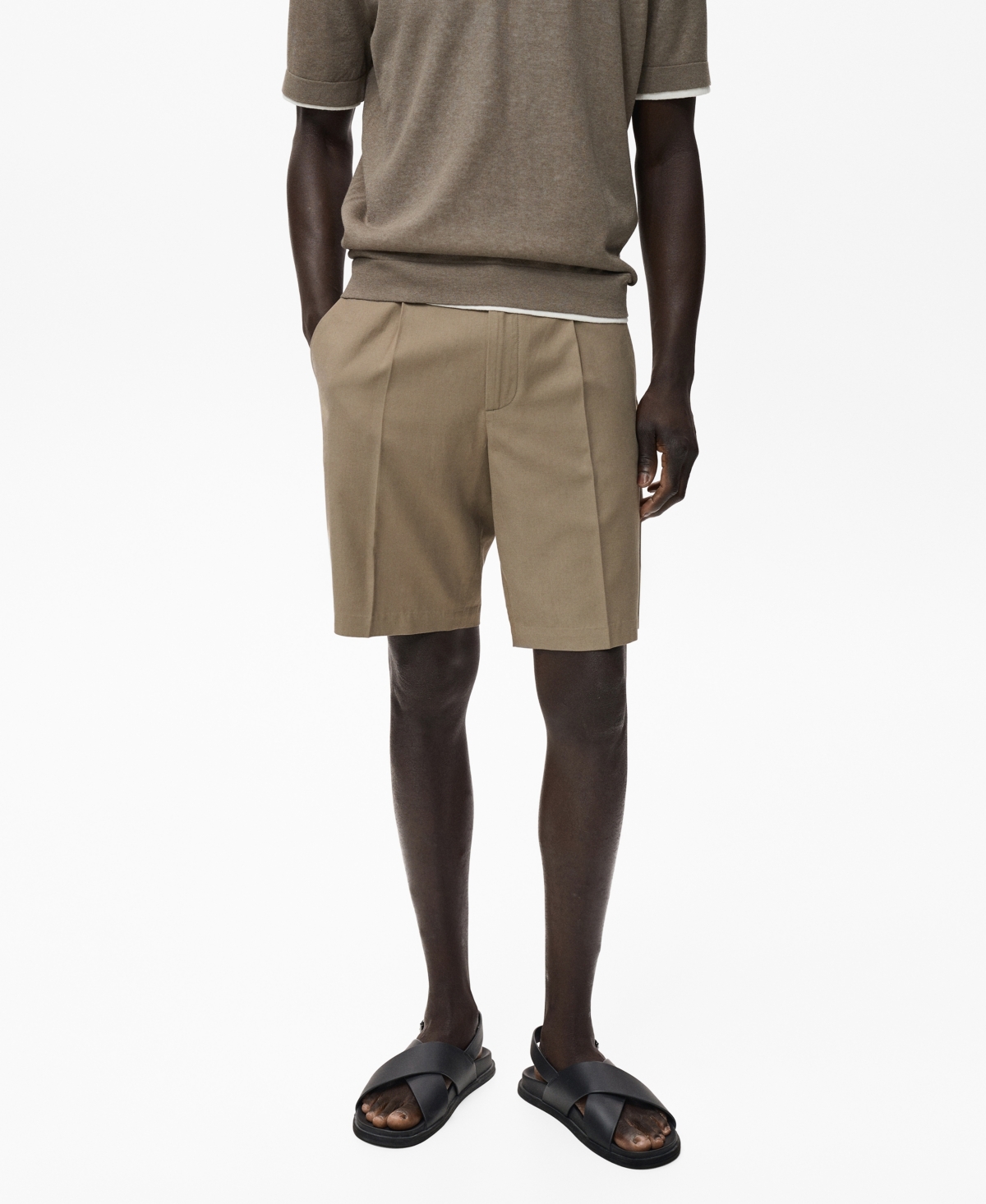 Men's Linen 9.5" Bermuda Shorts - Brown