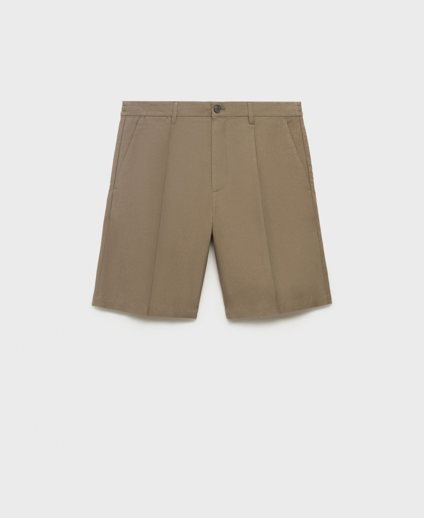 Мужские шорты Mango Linen 9.5" Bermuda, цвет: Коричневый — фото 3