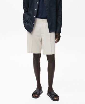 MANGO - Men's 100% Linen 9.5" Bermuda Shorts