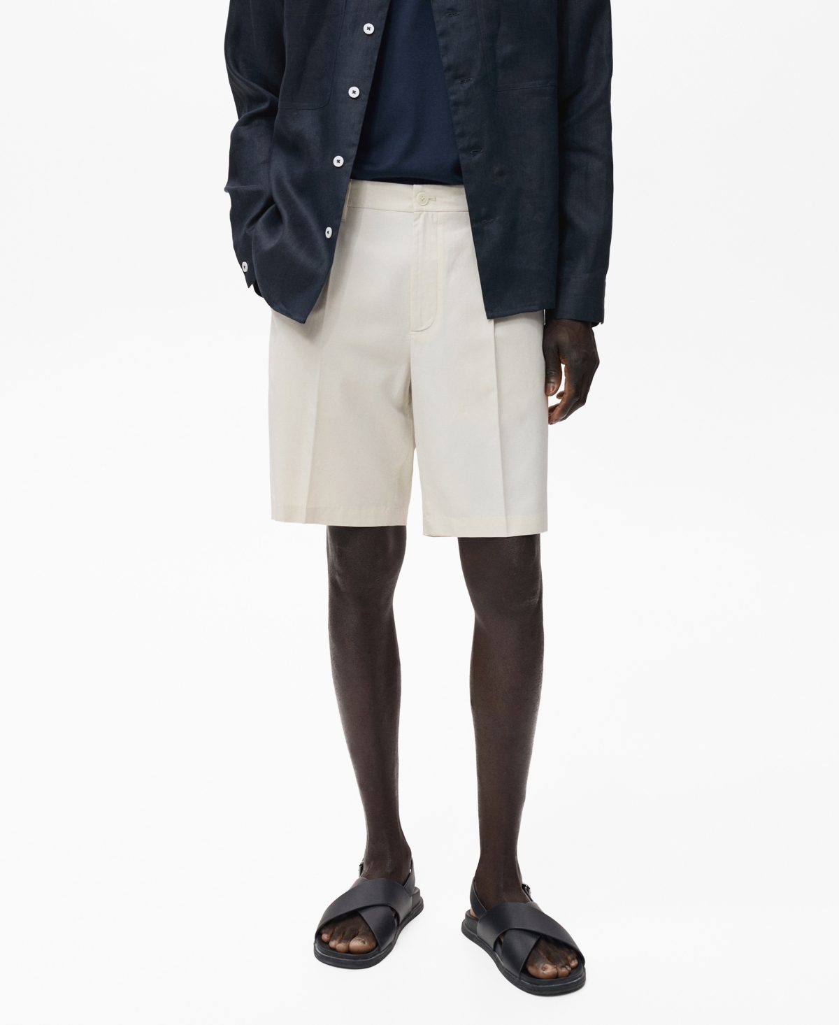 Men's Linen 9.5" Bermuda Shorts - Brown