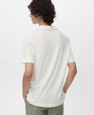 Men's Linen-Blend Slim Fit Polo Shirt