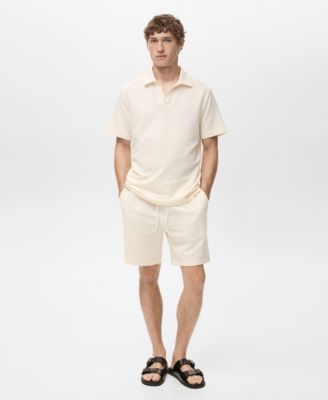 Men's Seersucker Cotton Polo Shirt