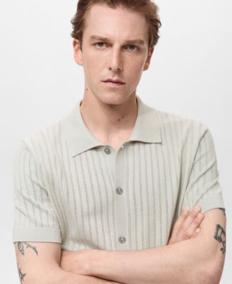 Men's Openwork Detail Cotton Shirt