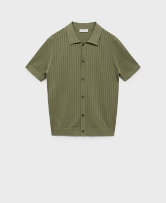 Men's Openwork Detail Cotton Shirt