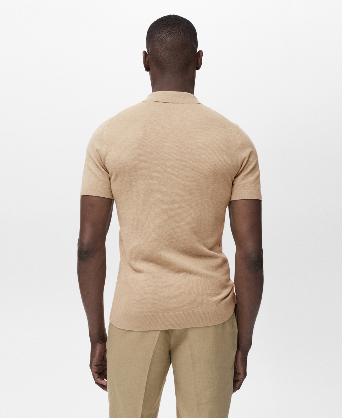 Mango Slim Fit Polo In Brown