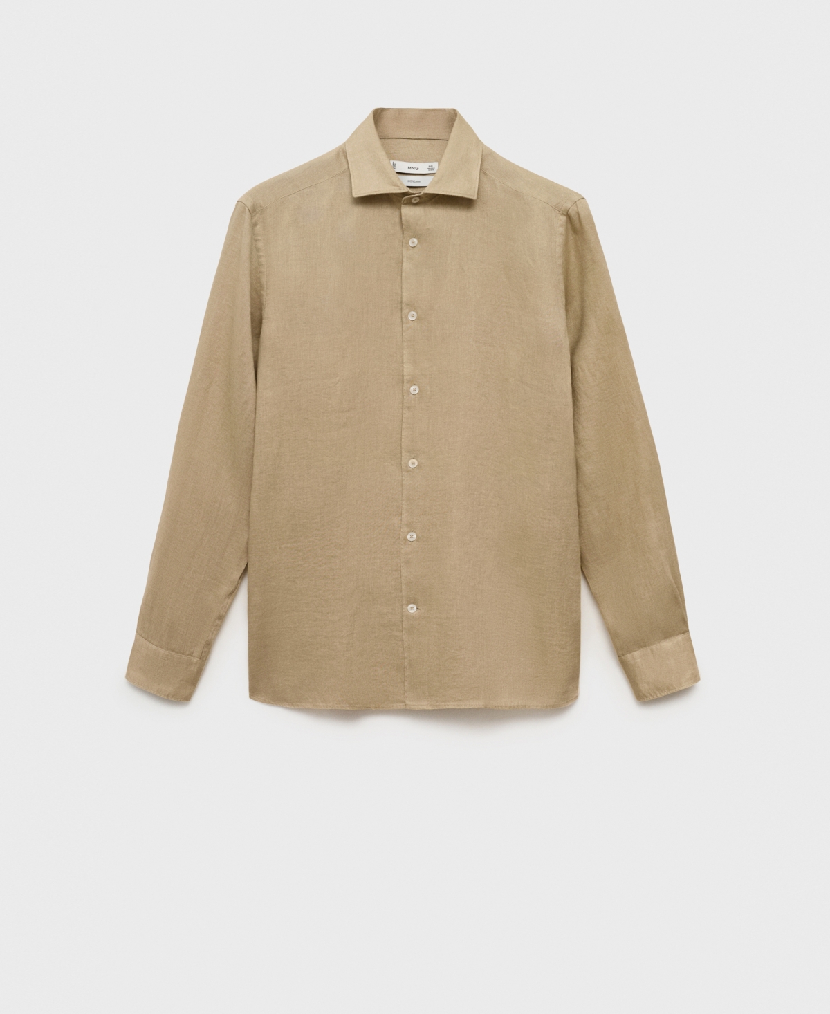 Mango Pinstripe Linen & Cotton Button-up Shirt In Sand