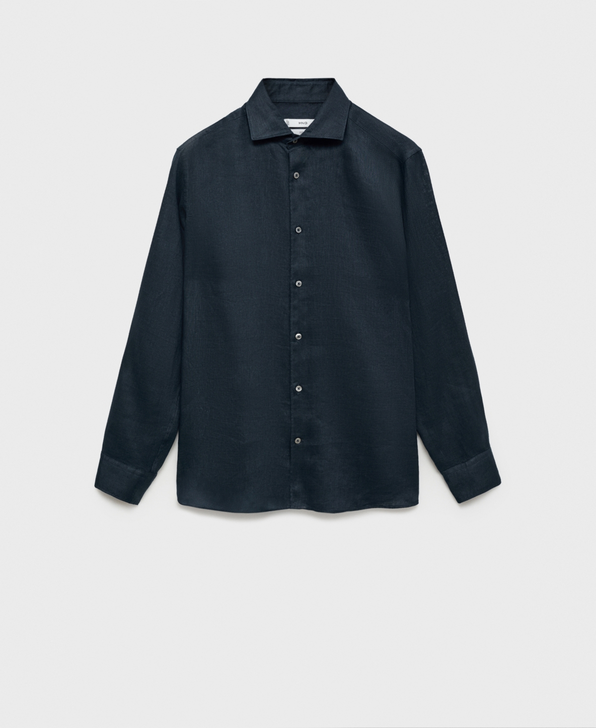 Mango Slim Fit Linen Button-up Shirt In Blue