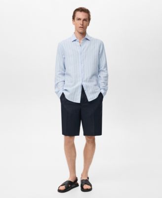 Men's Linen Pinstripe Shirt