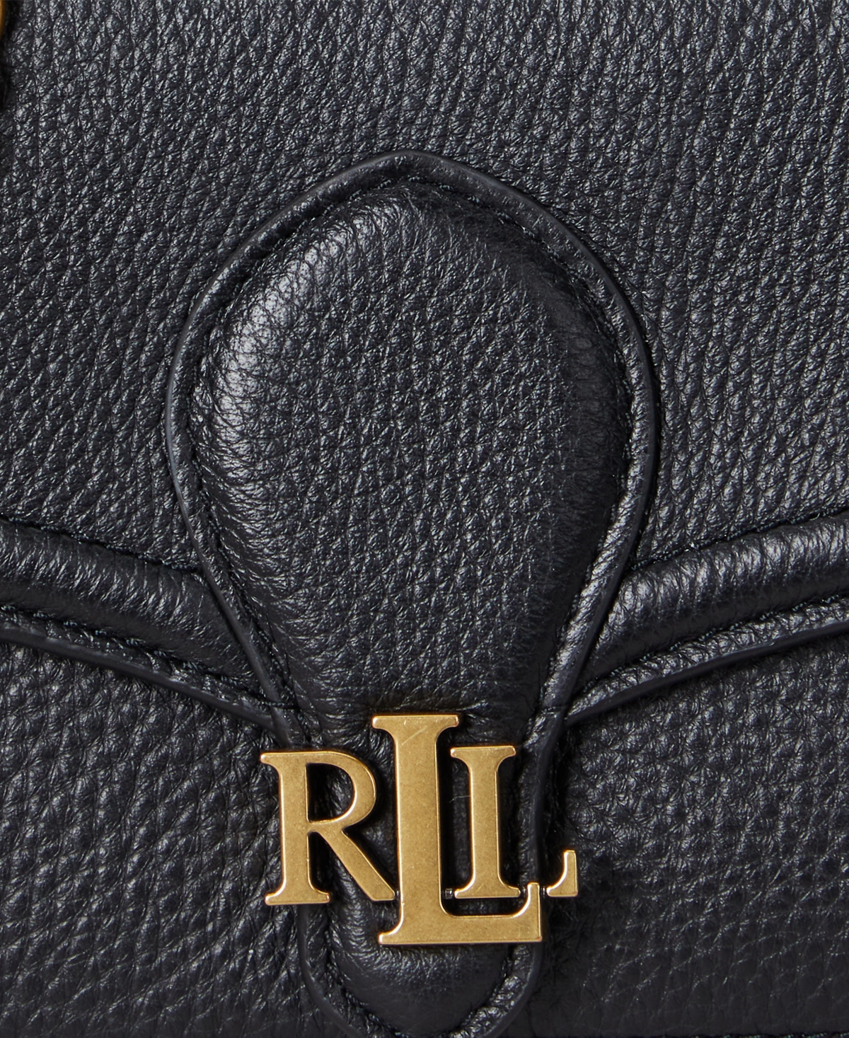 Ralph Lauren Pebbled Leather Bradley Crossbody Wallet In Black
