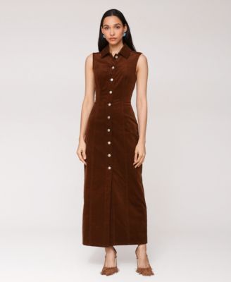 Women's Corduroy Sleeveless Maxi Dress