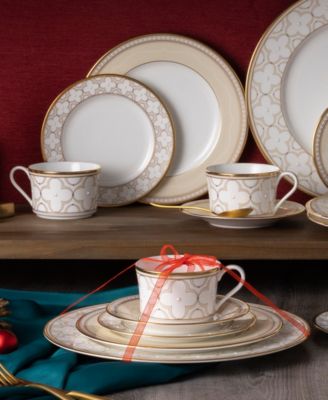 Trefolio Gold 40-Piece Dinnerware Set, Service For 8