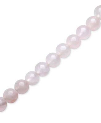 Onyx & Cultured Freshwater Pearl (7-8mm) Stretch Bracelet in Sterling Silver (Also in Rose Quartz)