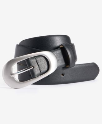 Faux-Leather Oval Buckle Belt, Macy's Exclusive