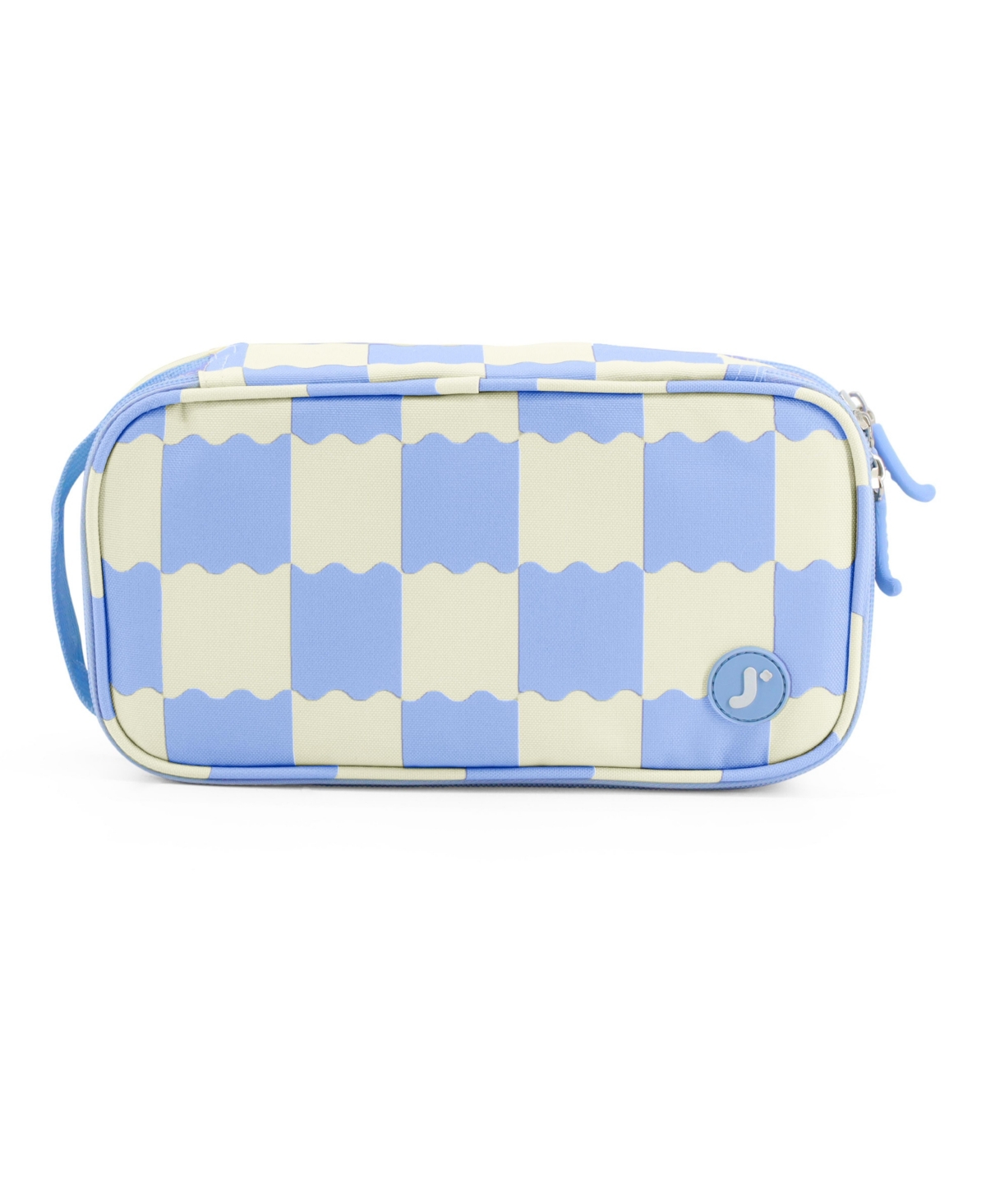 Doodle Pencil Case with Organizational Pockets and Handle Strap - Pixel checkers