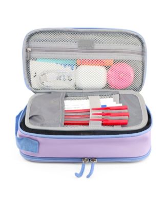 Doodle Pencil Case with Organizational Pockets and Handle Strap