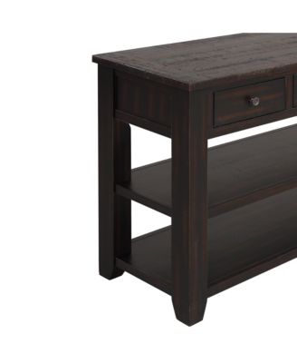 CASAINC 48" Solid Pine Wood Top, Mixed MDF board 3 Storage Drawers and 2 Shelves Console Table Cabinet