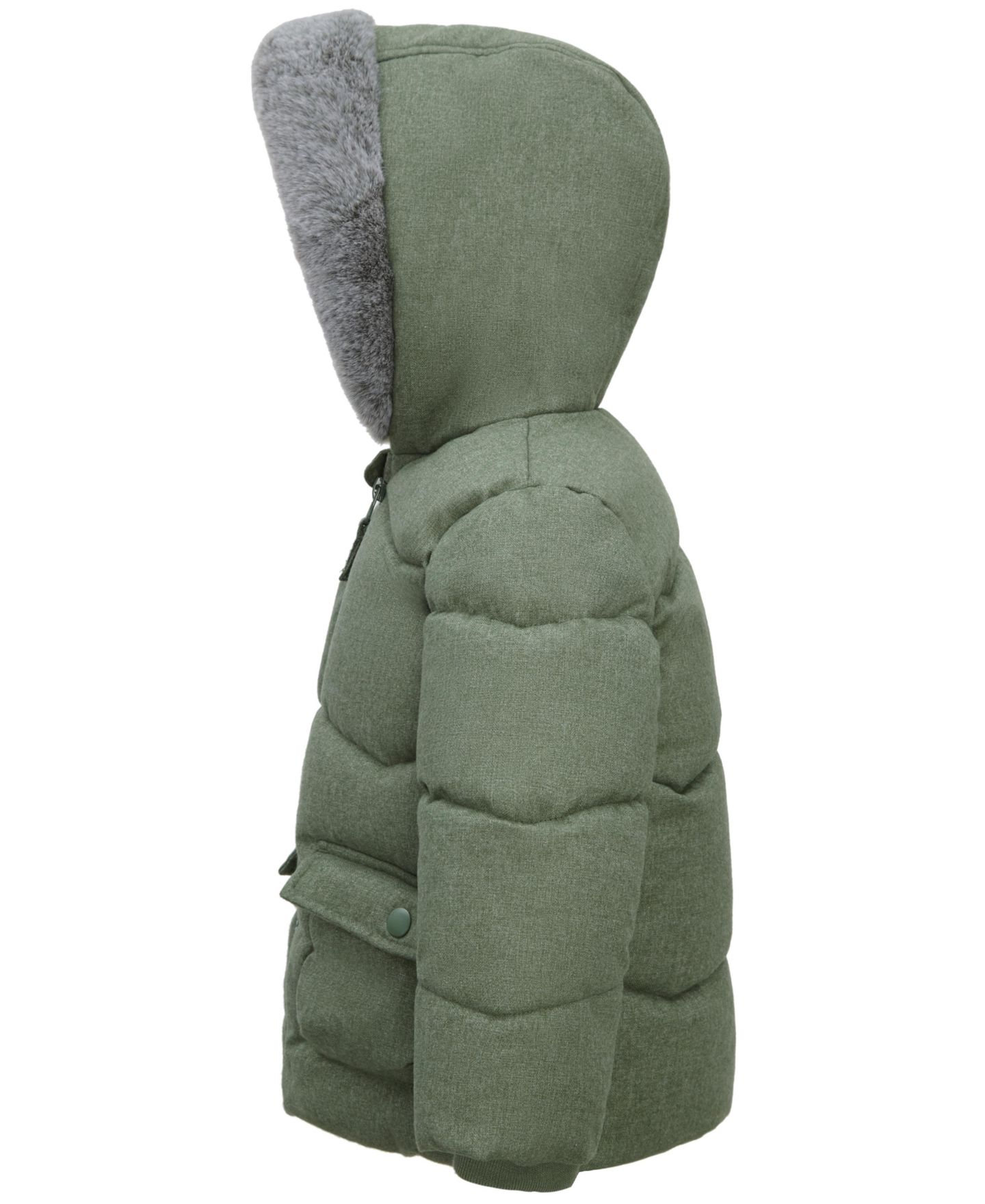 Куртка Rokka&Rolla Sherpa Lined Puffer Jacket Warm Winter Coat with Hood для мальчиков-малышей, цвет: Сосновый зелёный — фото 4