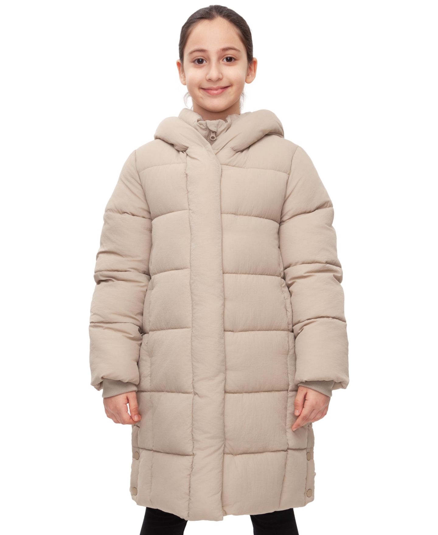 Куртка Rokka&Rolla Knee Length Puffer Coat для девочек, цвет: Бежевый — фото 1