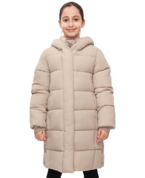 Куртка Rokka&Rolla Knee Length Puffer Coat для девочек, цвет: Бежевый