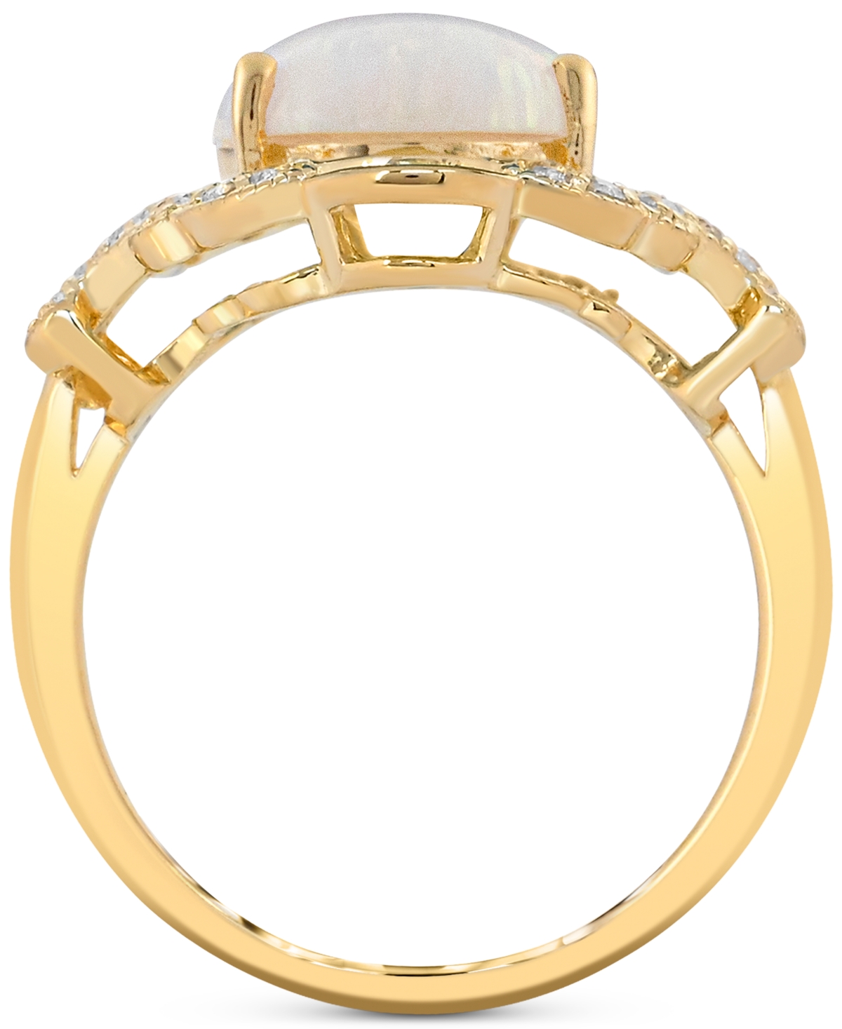 Macy's Blue Topaz (7 Ct. T.w) Oval Ring In 14k Gold Plated Sterling Silver In White