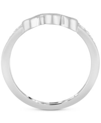 White Topaz 1/4 ct. t.w. Double-Heart Promise Ring in Sterling Silver