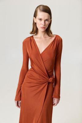 Women's Knot Detail Slit Maxi Dress