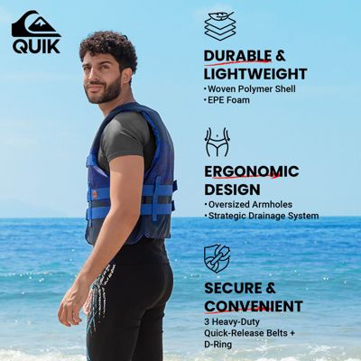USCG Approved Men's Life Vest, Light-Weight EPE Foam and Drain Holes