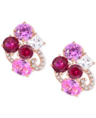 Lab-Grown Opal and Multi-Topaz Earrings in Sterling Silver