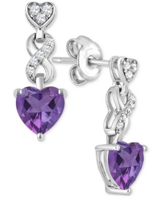 Women's Heart infinity Earrings in Sterling Silver