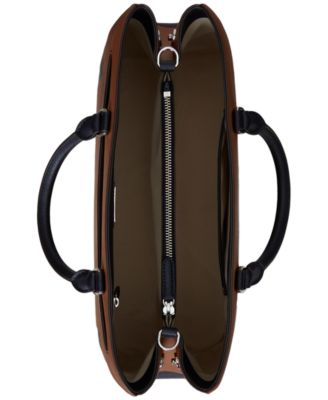 Striped Leather Large Hanna Satchel