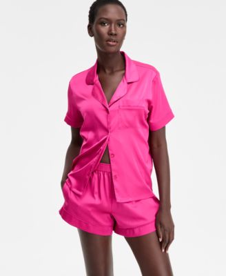I.N.C International Concepts Women's Stretch Satin Short-Sleeve Pajama Set, Exclusively at Macy's