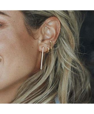 14K Gold-Plated Textured Mini Huggie Earrings