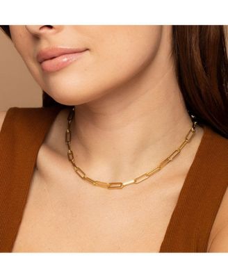 14K Gold-Plated Thin Linked Up Necklace Mid,  16" + 2" extender