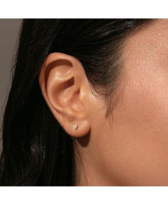 14K Gold-Plated Every Angle Stud Earrings, 0.12"