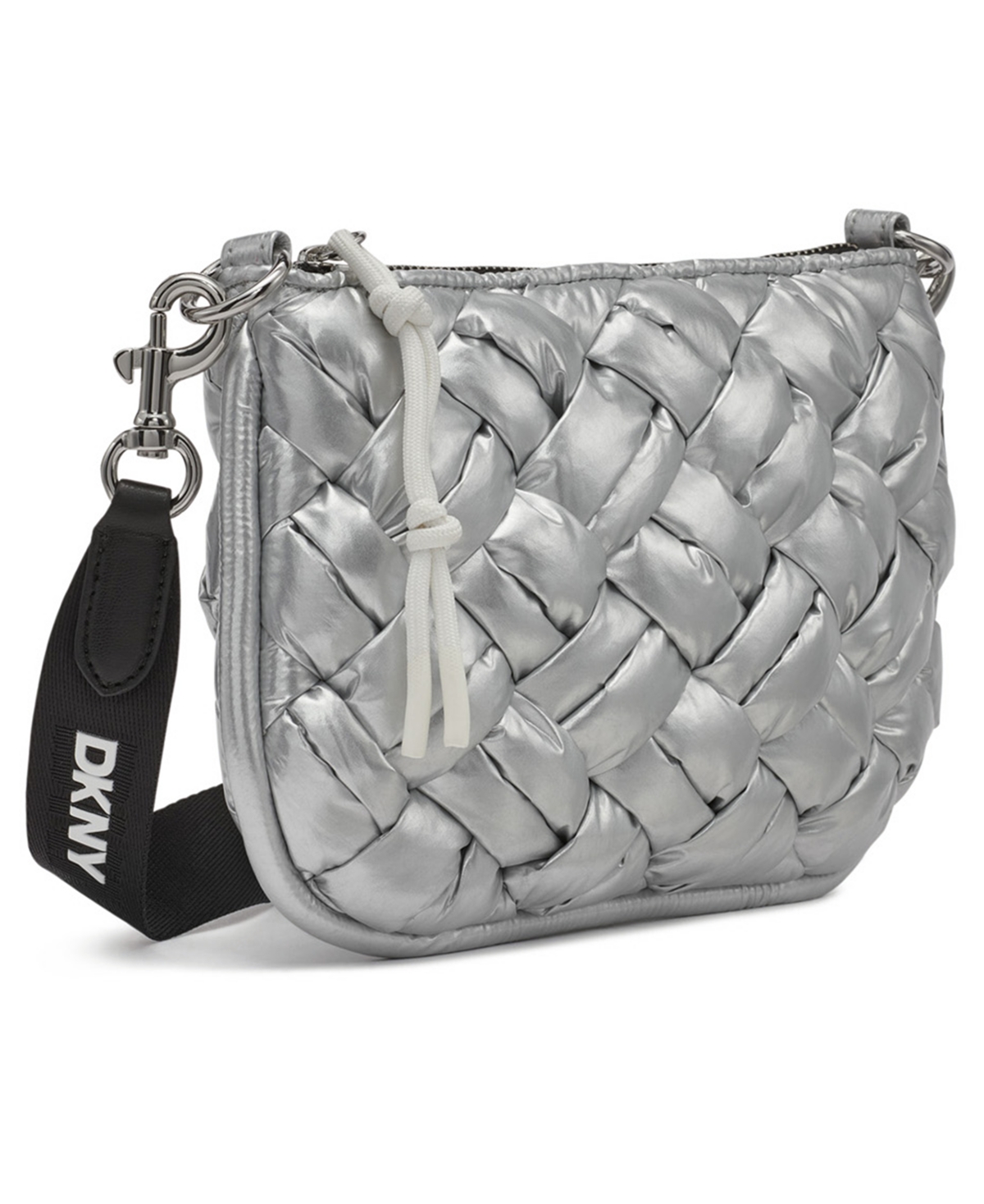 Dkny Nadia Small Quilted Crossbody Bag In Silver