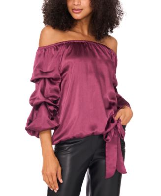 Vince Camuto - Women's Off-The-Shoulder Bubble-Sleeve Top