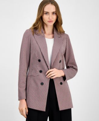 Bar III - Women's Plaid Faux Double-Breasted Jacket