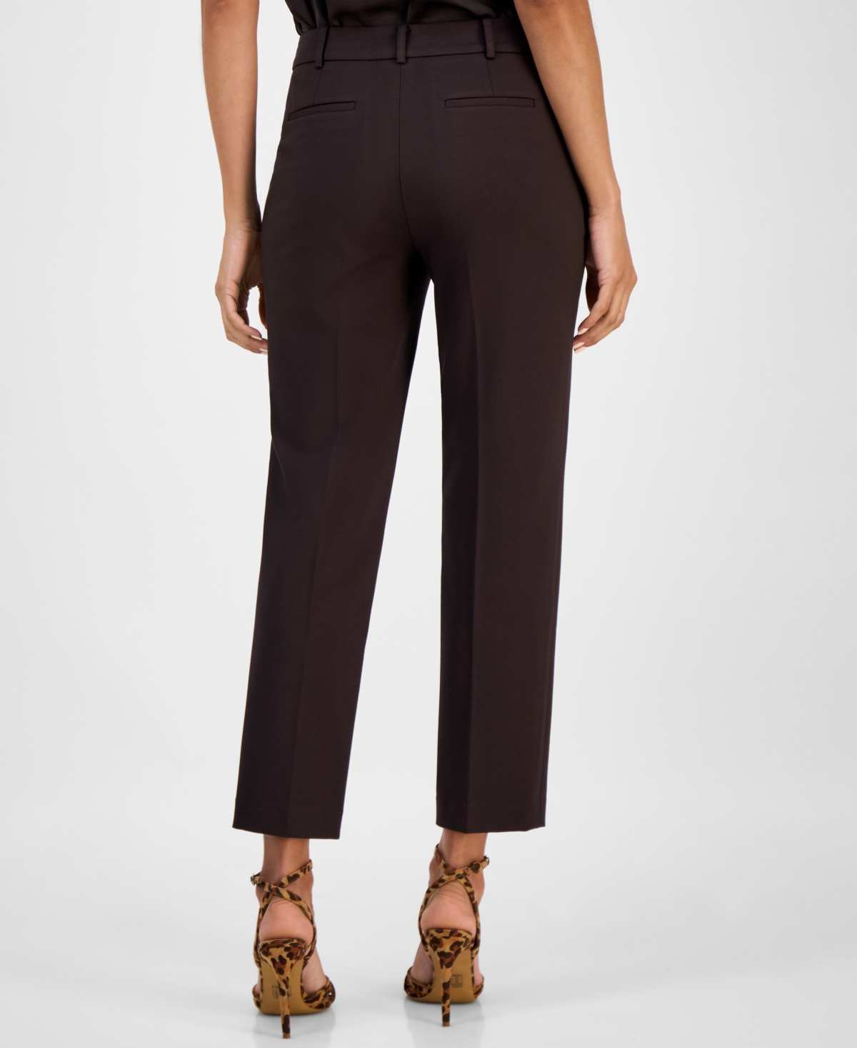 Bar Iii Women's Compression High-rise Straight-leg Pants, Macy's Exclusive In Brown