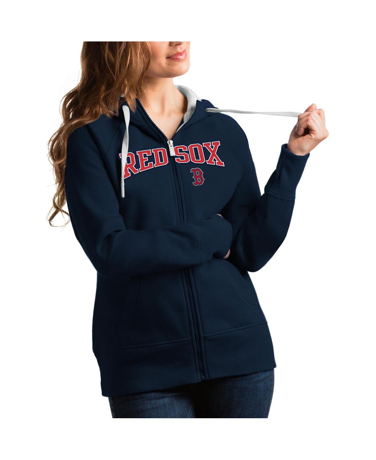 Women's Navy Boston Red Sox Team Logo Victory Full-Zip Hoodie - Navy