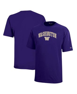 Champion - Big Boys and Girls Purple Washington Huskies Arch Over Logo T-Shirt